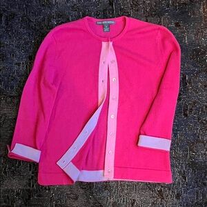 Bright Pink Cardigan Sweater